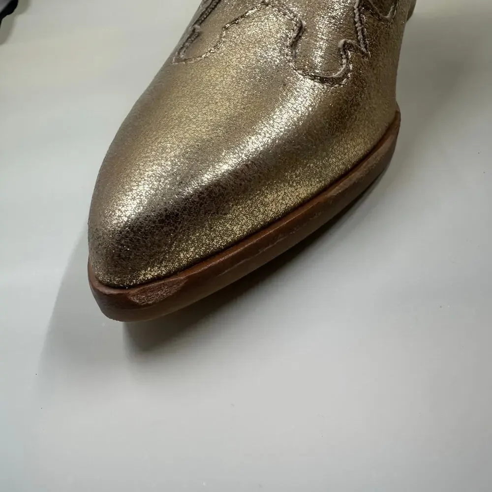 Dolce Vita Lunar Cowboy Boot – Size 6.5 – Gold Metallic Snake Print – NWOB - Picture 8 of 12